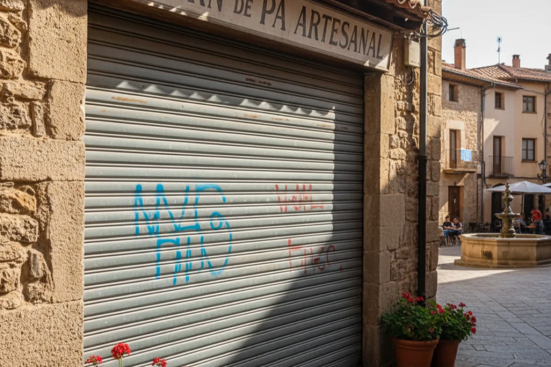 Persianas metálicas en un local de Montmeló